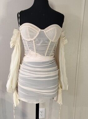 draped corset mini dress in soft lilac Pleated Bodice Ruffle Skirt Mini Dress